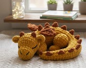 Crochet Dragon Pattern, Sleeping Amigurumi Plush PDF, Fantasy Animal Toy (Digital Download)