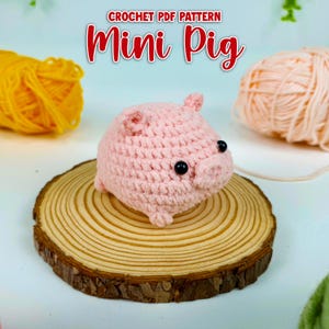 Mini Pig Crochet Pattern: No Sew Amigurumi PDF (English)