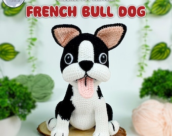 Wzór szydełkowy na buldoga francuskiego: Szczeniak amigurumi (PDF)