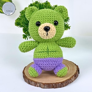 Crochet Bear Masked Hulk Pattern | Hulk Crochet Pattern | Bear Crochet Pattern in English (US terms)