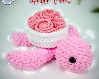 Valentine Rose Turtle Amigurumi Crochet Pattern (PDF)