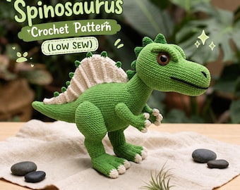 Sail Back Dinosaur Crochet Pattern, Spinosaurus Plush PDF, Prehistoric Collector Amigurumi Tutorial