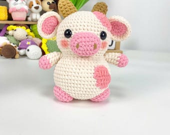 Cow Amigurumi Crochet Pattern: Baby Farm Animal Plush (PDF Pattern)