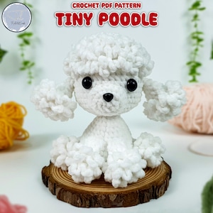 Tiny Poodle Crochet Pattern: Amigurumi Puppy Plushie (PDF)
