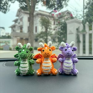 Dragon Crochet Pattern , Dragon Keychain Crochet Pattern, Chubby mini Amigurumi Dragon , Cute Fantasy Creature Keychain Beginner Friendly