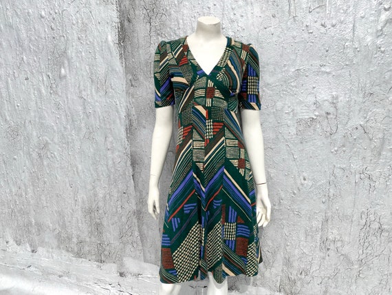 BUS STOP 1970s Vintage Designer Wool Midi Dress S… - image 5