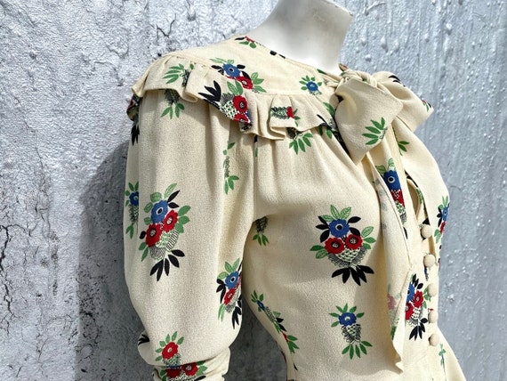 Rare OSSIE CLARK Vintage 1970s Crepe Blouse Size … - image 5