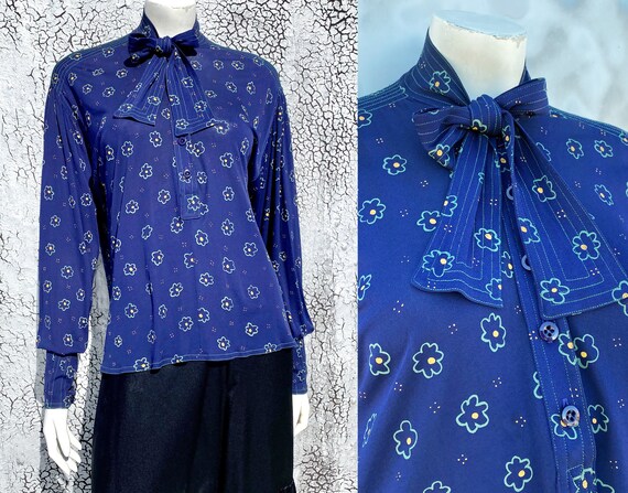 Rare JEAN MUIR '70s Floral Viscose Tunic Blouse Si