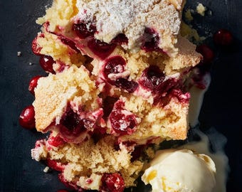 White Chocolate Cranberry Dump Cake Recipe: Holiday Dessert (PDF)