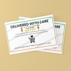 Bedankkaarten voor boodschappenbezorging Instacart (aangepaste naam) (5 x 3 in.) PNG, PDF, JPEG