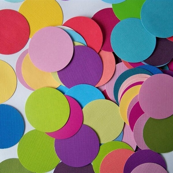 100 Brightly Colored 3inch Cut Circles for Journaling, Collage Art, Scrapbooking
