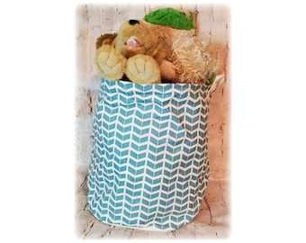 Farmhouse Canvas Storage Bin: Collapsible Laundry Hamper, Toy Blanket Basket