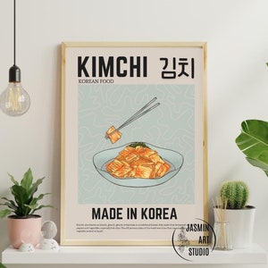 Kimchi koreanisches Essen Art Printable Seoul koreanische Kunst Kpop Kawaii Retro Poster Digital koreanische Kunst Ästhetik Instant Download minimalistisch abstrakt