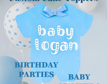 Adornos para cupcakes de baby shower con osito en relieve: Primer cumpleaños de niño