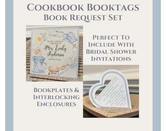 Ex libris personalizados con acuarela para recetas - Juego de 8 para regalo de despedida de soltera