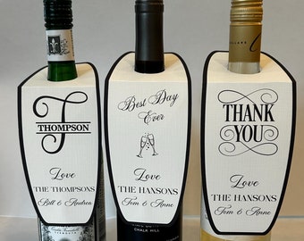 Etiqueta personalizada para botella de vino: Detalle elegante para celebraciones, Regalo para anfitriones