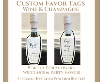Etiqueta de vino personalizada – Detalle de boda, Etiqueta de regalo para mini botellas