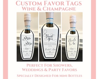 Etiqueta personalizada para botella de vino de despedida de soltera: recuerdo para la futura novia