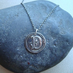 Collier initial D Collier en argent pur avec breloques Initial D sur chaîne en argent sterling image 3