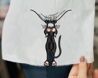 Black Cat Embroidery Design: Animals Applique (6 Sizes, Instant Download)
