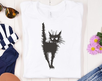 Black Cat Embroidery Design, Halloween Embroidery File, Instant Download Machine Embroidery File, Simple Cat Machine,5 size Digital Download