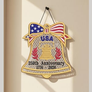 FSL Liberty Bell Ornament Embroidery Designs, 3 Sizes Digital Download