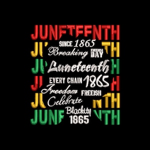 Juneteenth Embroidery Designs: Emancipation Day Machine Embroidery (Instant Download, 6 Sizes)
