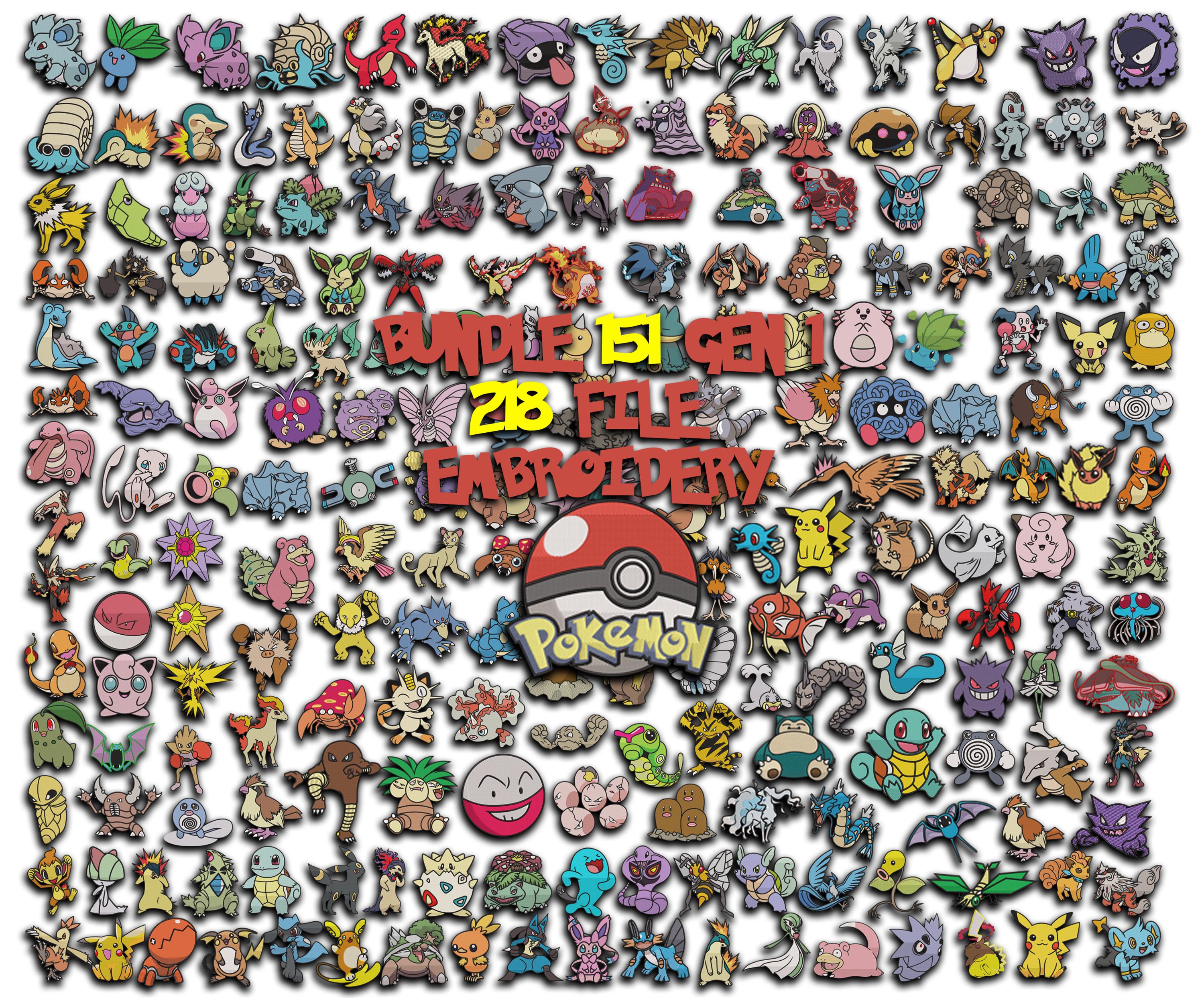 Pokemon Embroidery Design Bundle, Pikachu, Machine Embroidery File