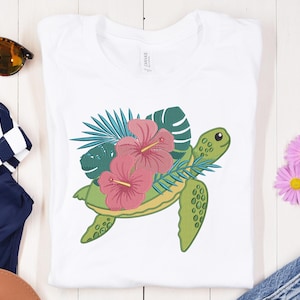 Sea Turtle Embroidery Design: Ocean Sunset Landscape, 6 Sizes (Digital Download)