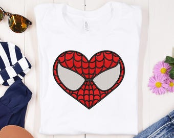 Bordado de corazón de araña para el día de San Valentín, diseño de bordado de araña, bordado de corazón, bordado de San Valentín, descarga de bordado en 6 tamaños