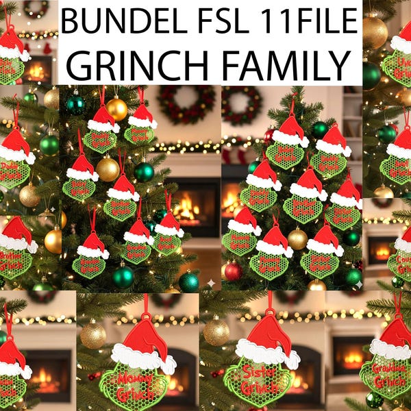 FSL Bundle Christmas Bow Freestanding Lace Earring Embroidery Design, 3 Sizes Embroidery Designs Digital Download