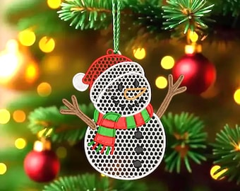 FSL Christmas Snowman Ornament And Snowman Earrings Embroidery Designs, 3 Sizes Digital Download