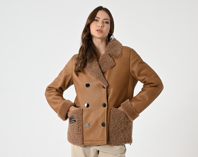 Featured listing image: COGNAC BROWN JACKET | Coat for Woman