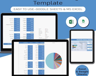 Urlaub Reisebudget Vorlage, Reiseplaner Google Sheet, Reiseplan Digitale Reisebudget Tabelle, Urlaubsveranstalter Verpackung