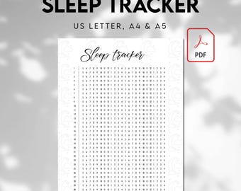 Printable Monthly Sleep Tracker, Digital Bedtime Routine Journal, Sleep Pattern Analysis Sheet, Nap Habit Self Journal, Wellness Log