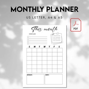 Monthly Planner Pad, You Got This, WFH Desk Planner, Monthly Notepad, Monthly Planner, To-Do List Desk Pad Planner, Undated Planner, PDF