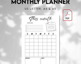 Monthly Planner Pad, You Got This, WFH Desk Planner, Monthly Notepad, Monthly Planner, To-Do List Desk Pad Planner, Undated Planner, PDF