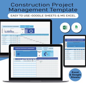 Construction Budget Spreadsheet, Execution Phase, Construction Bid Form, Excel Editable Spreadsheet, Constructor Quote Form, Planning Phase