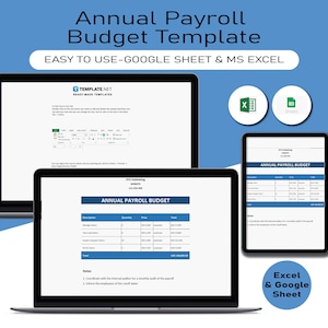 Annual Payroll template, Excel Payroll Salary Manager, Employee Payroll, Time Tracker, Payroll Employee Salary Tracker, salary sheet