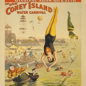 Print: Barnum & Bailey Greatest Show On Earth, The Great Coney Island Water Carnival, 1898