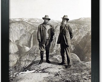 Framed Print: Theodore Roosevelt And John Muir On Glacier Point, Yosemite Valley, California, 1903
