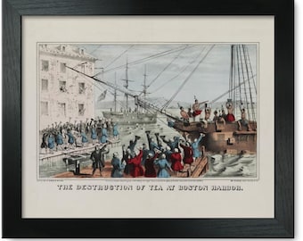 Framed Print: Boston Tea Party, 1846