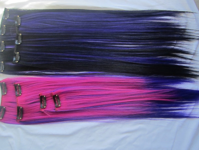 Plum Princess Full Set Clip In Hair Extensions 10 16 inches image 2