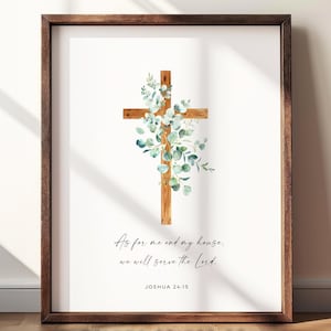 As for Me and My House We Will Serve the Lord Wall Art, Joshua 24:15, Christian Wall Art, Bible Verse Wall Art, Scripture Sign, Housewarming