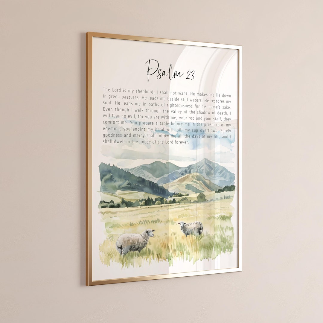 Psalm 23 the Lord is My Shepherd Bible Verse Wall Art, Christian Gift ...