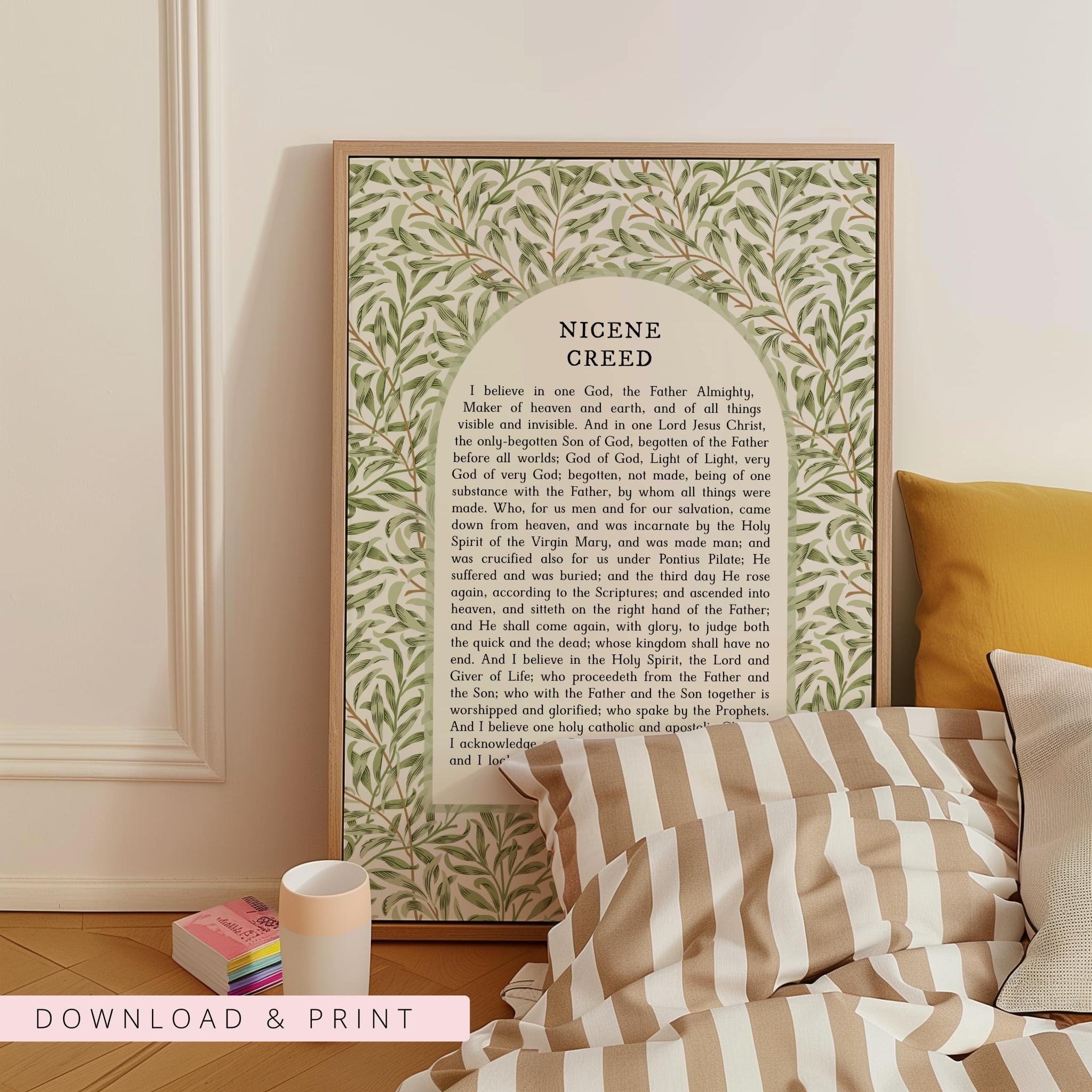 Nicene Creed Printable Vintage Style Christian Wall Art Leaves nicene-creed-printable-vintage-style-christian-wall-art-leaves