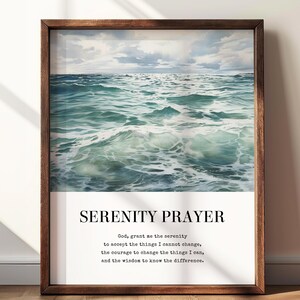 Gelassenheit Gebet Wandkunst zum Ausdrucken, Bibel Vers Wandkunst, Schrift Print, Christliche Wandkunst, Christliche Wohnkultur, Taufe, Meereswellen