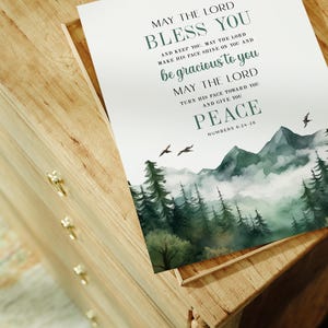 Numbers 6:24-26 May the Lord Bless You and Keep You, Christian Wall Art, Bible Verse Wall Art, Scripture Print, Aaronic Blessing