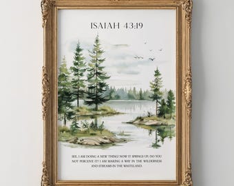 See I am Doing a New Thing, Isaiah 43:19 Christian Wall Art, Printable Bible Verse, Scripture Sign, Christian Home Decor