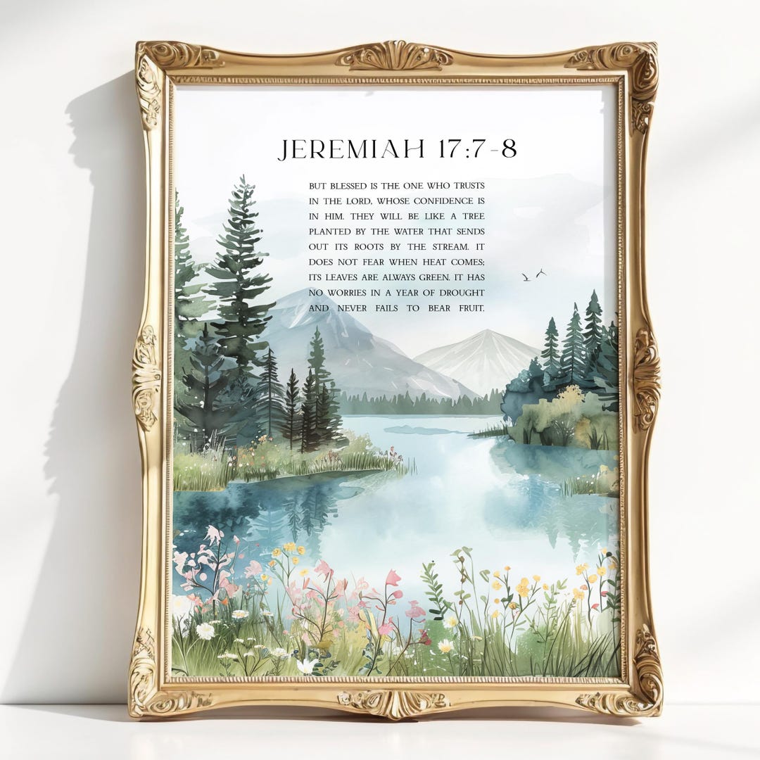 Jeremiah 17:7-8 NIV Christian Wall Art, Printable Bible Verse ...